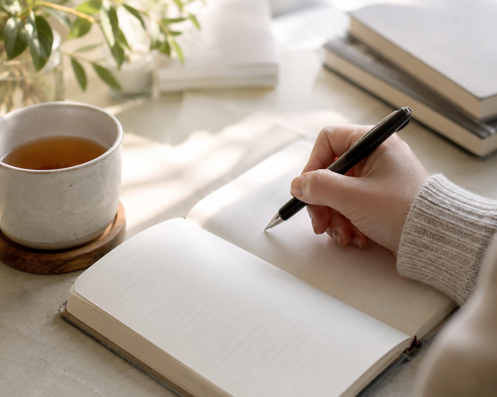 journal used to notice negative self talk and inner critic patterns